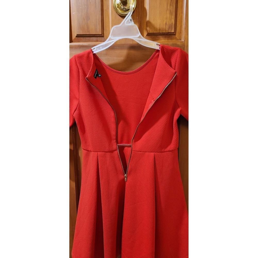 My Michelle Girls Red Textured Knit Short Sleeve Skater Dress Size 14 NWT - Picture 5 of 6